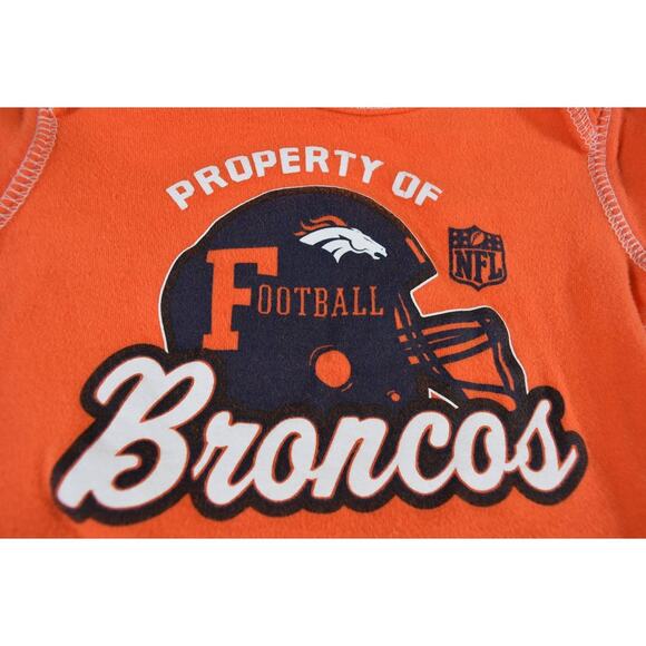 Denver Broncos NFL Apparel Baby Sz 12M Unisex Orange Body Suit Black Helmet - Picture 4 of 6